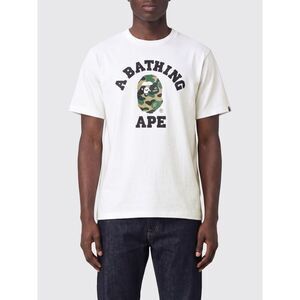 Bape Men Bape Cotton Jersey T-Shirt With Contrasting Chest Logo